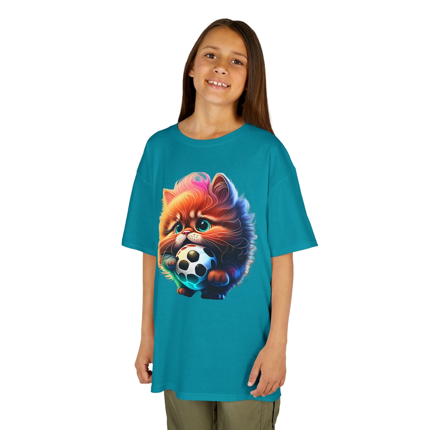 Cute kitty Soccer Kids Tee - Fun & Playful Cotton T-Shirt