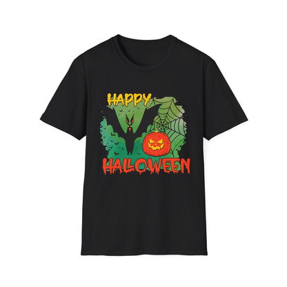 Happy Halloween Unisex Softstyle T-Shirt, Spooky Shirt, Halloween Tee, Fall Fashion, Trick or Treat Apparel