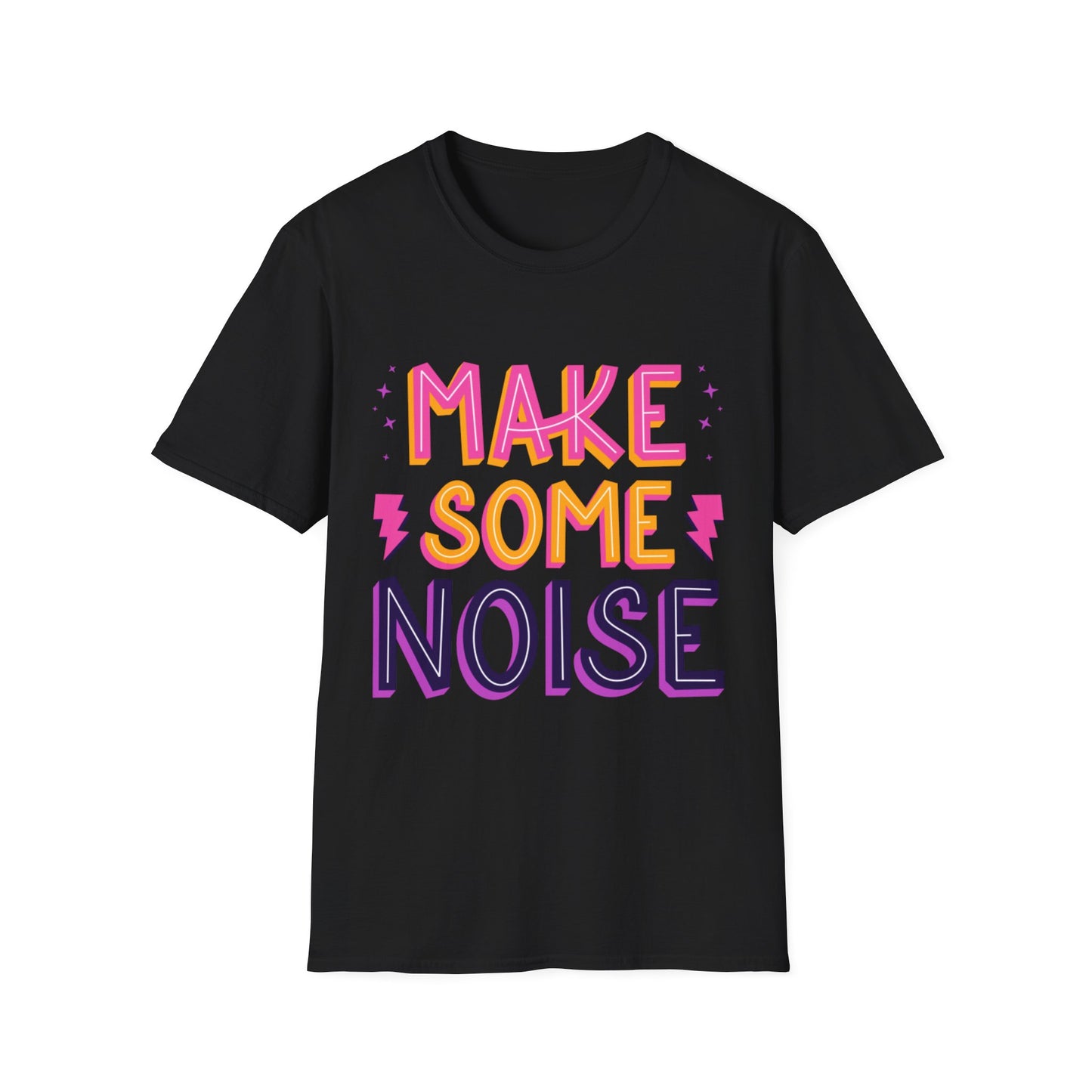 Make Some Noise Unisex Softstyle T-Shirt, Music Lovers Tee, Party Shirt, Gift for Friends, Festival Attire