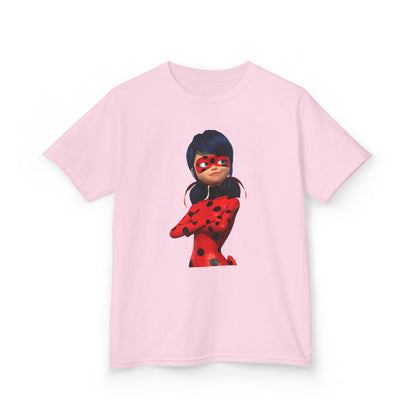 Cool Ladybug Superhero Kids Heavy Cotton Tee | Fun and Playful Design for Young Heroes