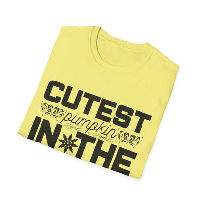 Cutest Pumpkin in the Patch Unisex Softstyle T-Shirt, Fall Fashion Tee, Halloween Shirt, Thanksgiving Outfit, Seasonal Gift