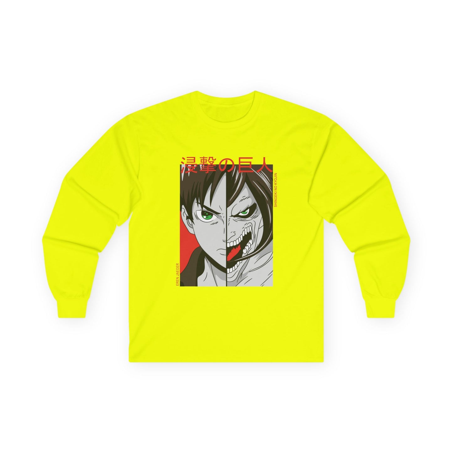 Anime Split-Face Long Sleeve Tee — Eren Jaeger Inspired Design