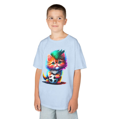 Colorful Cat Soccer Kids Heavy Cotton™ Tee