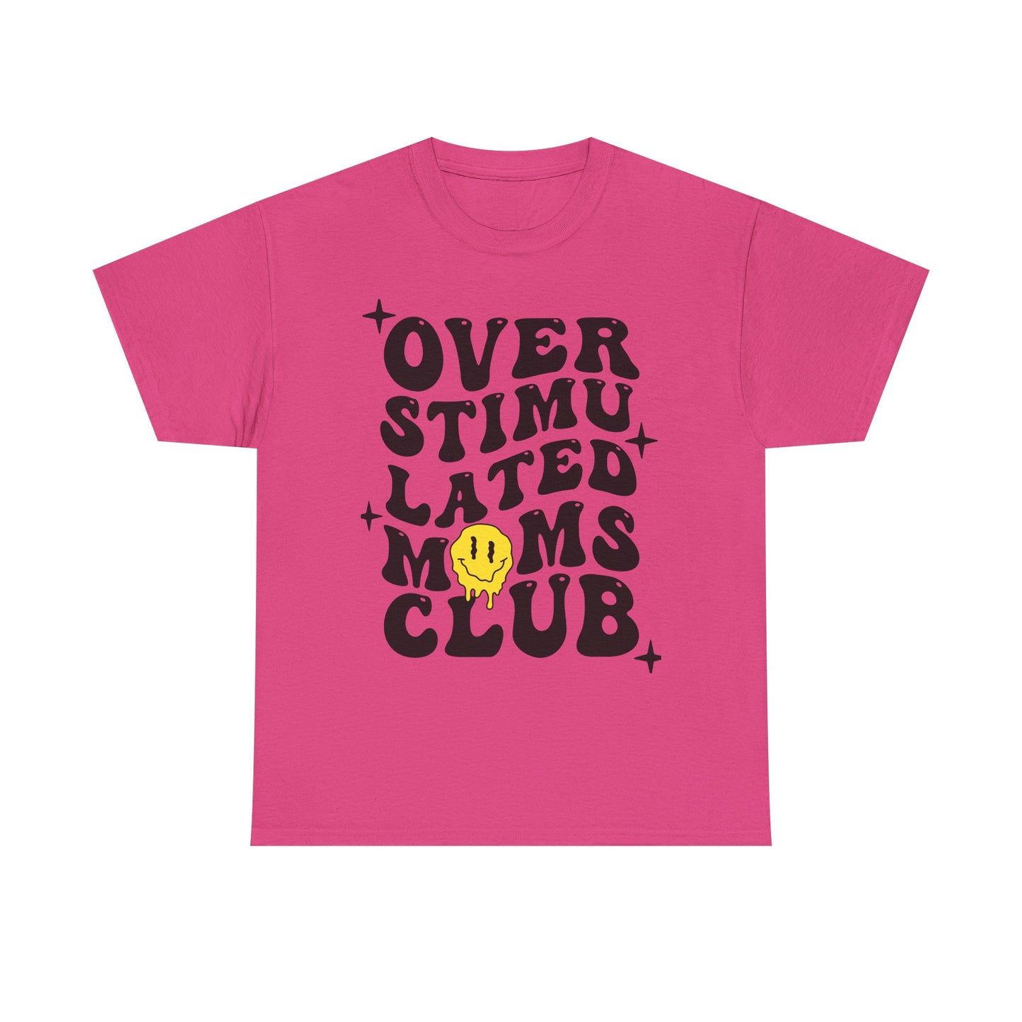 Overstimulated Moms Club Unisex Heavy Cotton Tee - Vibrant Orange T-Shirt for Busy Moms