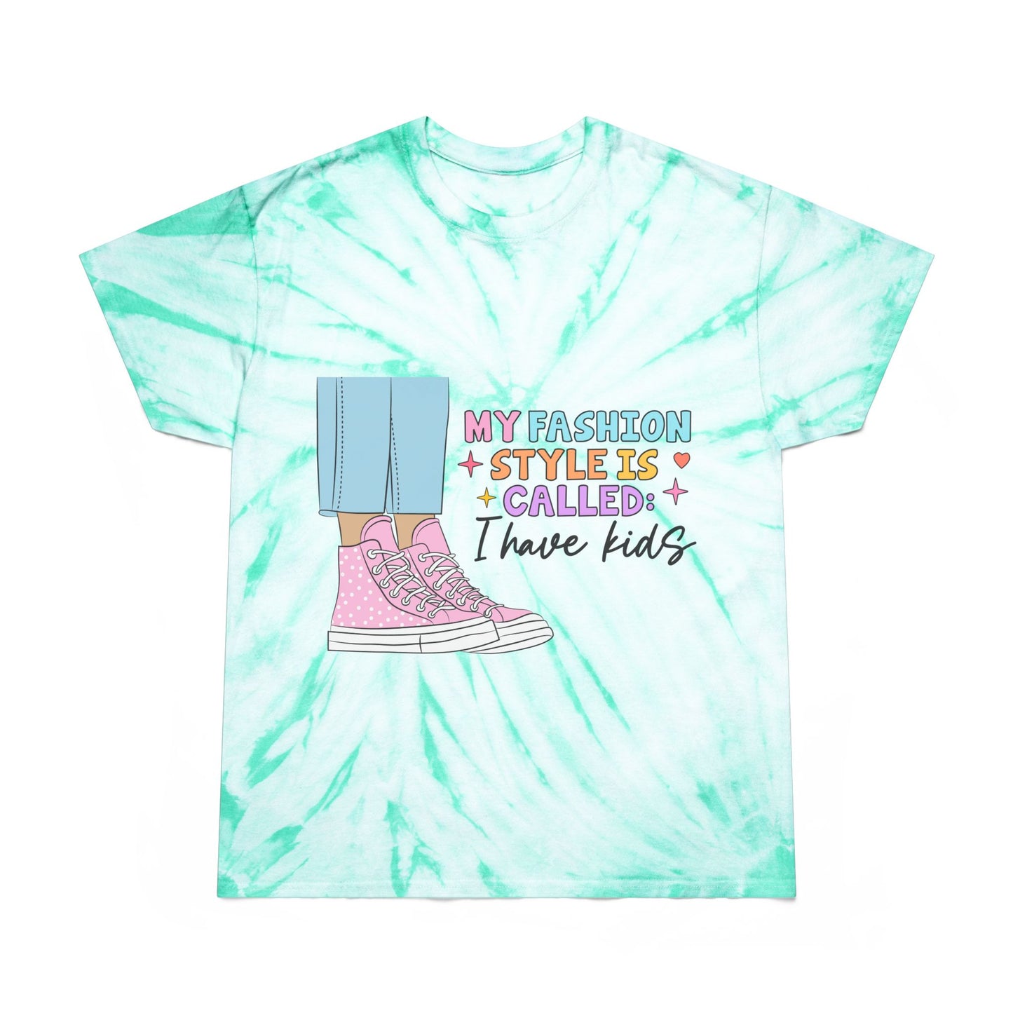 My Fashion Style Tie-Dye Tee for Moms - Bright Yellow Cyclone Design