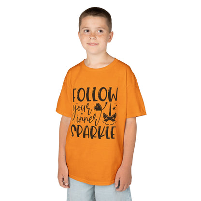 Kids Heavy Cotton™ Tee - Follow Your Inner Sparkle T-Shirt for Creative Kids