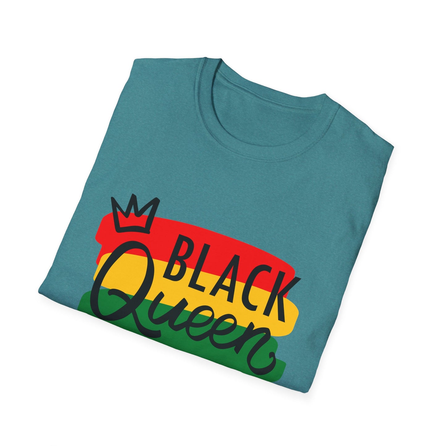 Black Queen Unisex Softstyle T-Shirt | Empowerment, Cultural Pride, Casual Wear, Gift for Her, Black History Month