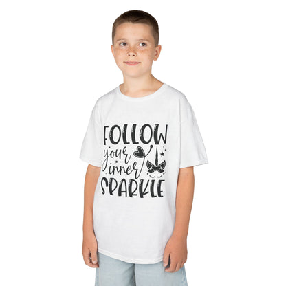 Kids Heavy Cotton™ Tee - Follow Your Inner Sparkle T-Shirt for Creative Kids