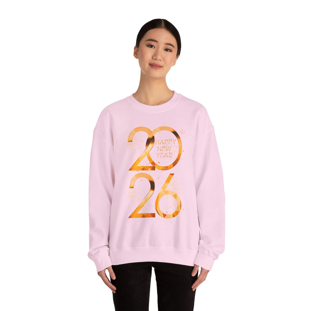 2026 Happy New Year Sweatshirt — Gold Foil Celebration Crewneck