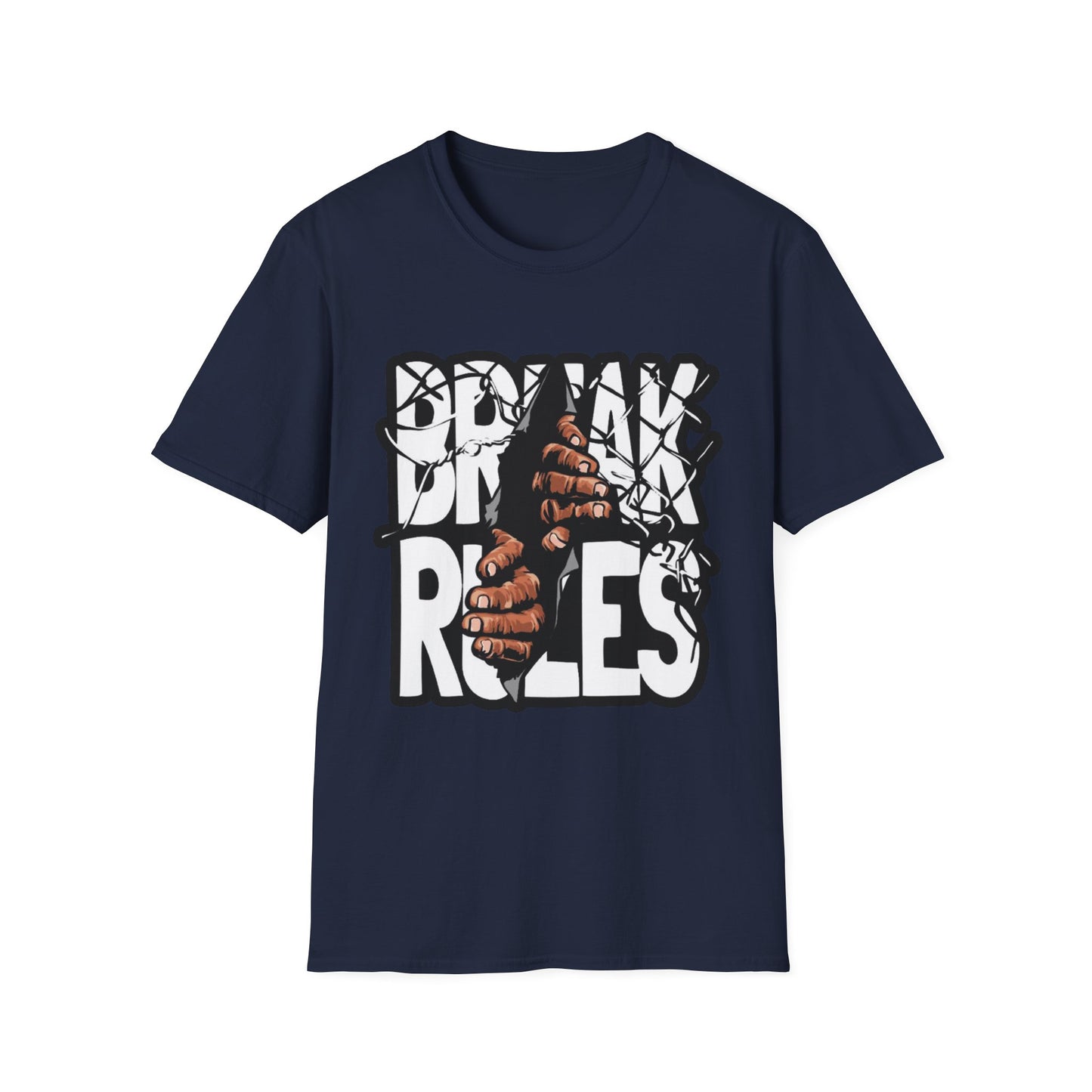 Break Rules Unisex Softstyle T-Shirt - Casual Streetwear Tee for Rebels
