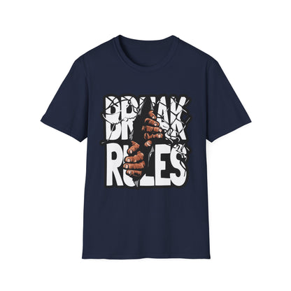Break Rules Unisex Softstyle T-Shirt - Casual Streetwear Tee for Rebels