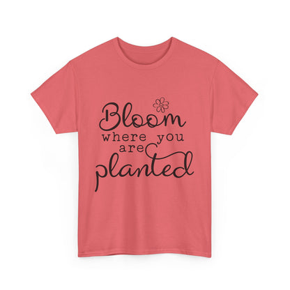 Inspirational Bloom Tee - Unisex Heavy Cotton T-Shirt for Growth Mindset