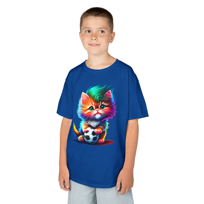 Colorful Cat Soccer Kids Heavy Cotton™ Tee