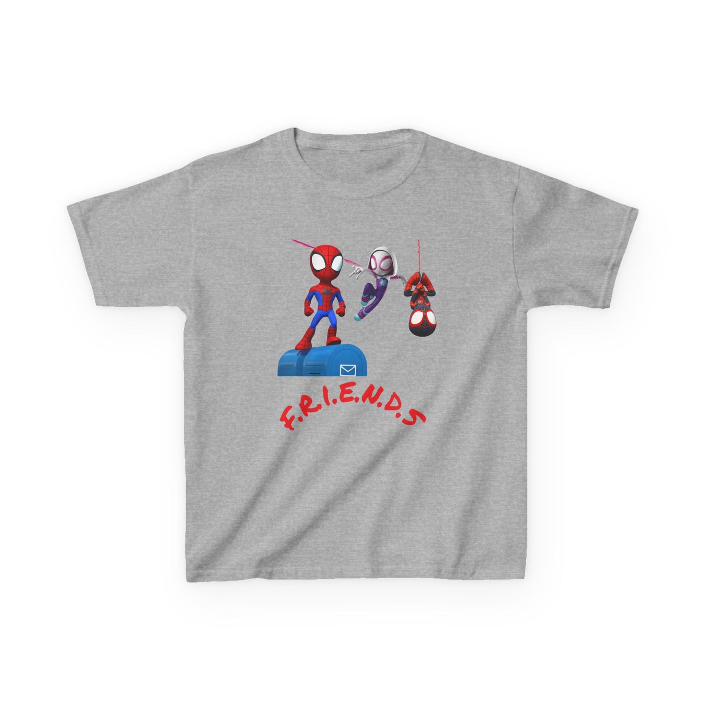 Kids' Friends Spider-Man Tee - Fun & Colorful Cotton T-Shirt for Young Superheroes