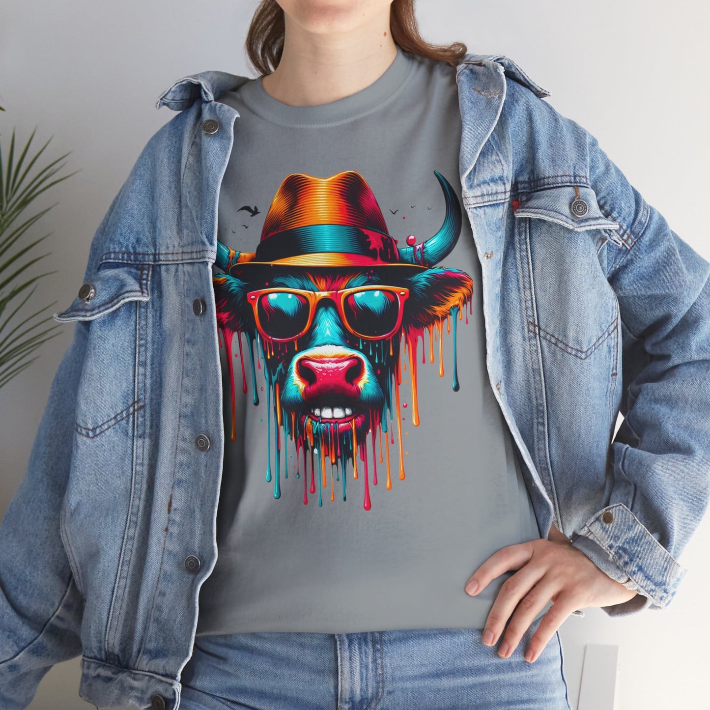 Cool Cow Graphic Unisex Heavy Cotton Tee - Fun Party T-Shirt