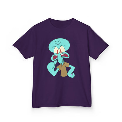 Squidward Kids T-Shirt, Fun Cartoon Tee, Gift for Kids, Summer Wear, Back to School, Birthday Gift, Playful Tee