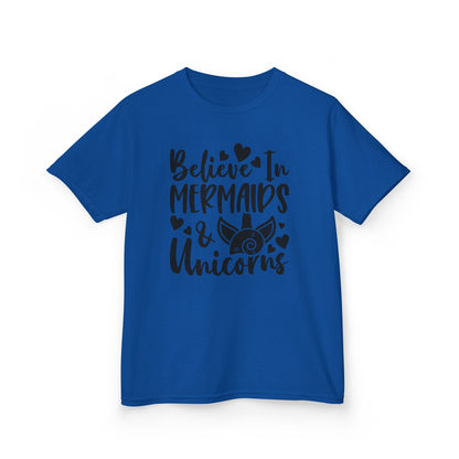 Kids Heavy Cotton™ Tee - Believe in Mermaids & Unicorns T-Shirt