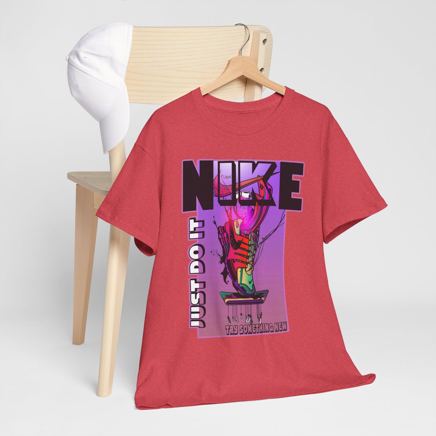 Vintage-Style Nike Unisex Heavy Cotton Tee - Just Do It Graphic Shirt