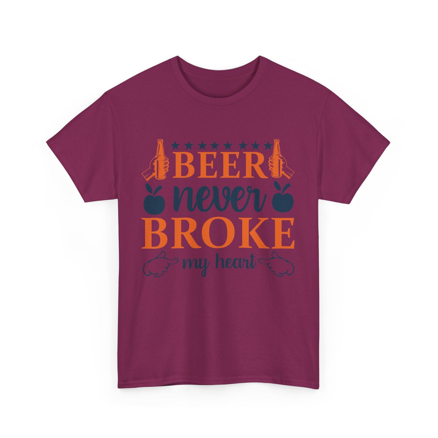 Beer Never Broke My Heart Tee, Funny Humor Shirt, Beer Lover Gift, Unisex Cotton T-Shirt, Party Apparel, Summer Fun