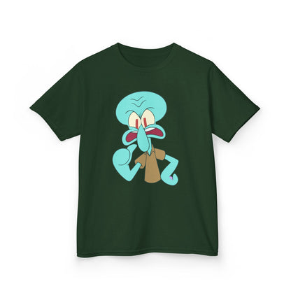 Squidward Kids T-Shirt, Fun Cartoon Tee, Gift for Kids, Summer Wear, Back to School, Birthday Gift, Playful Tee