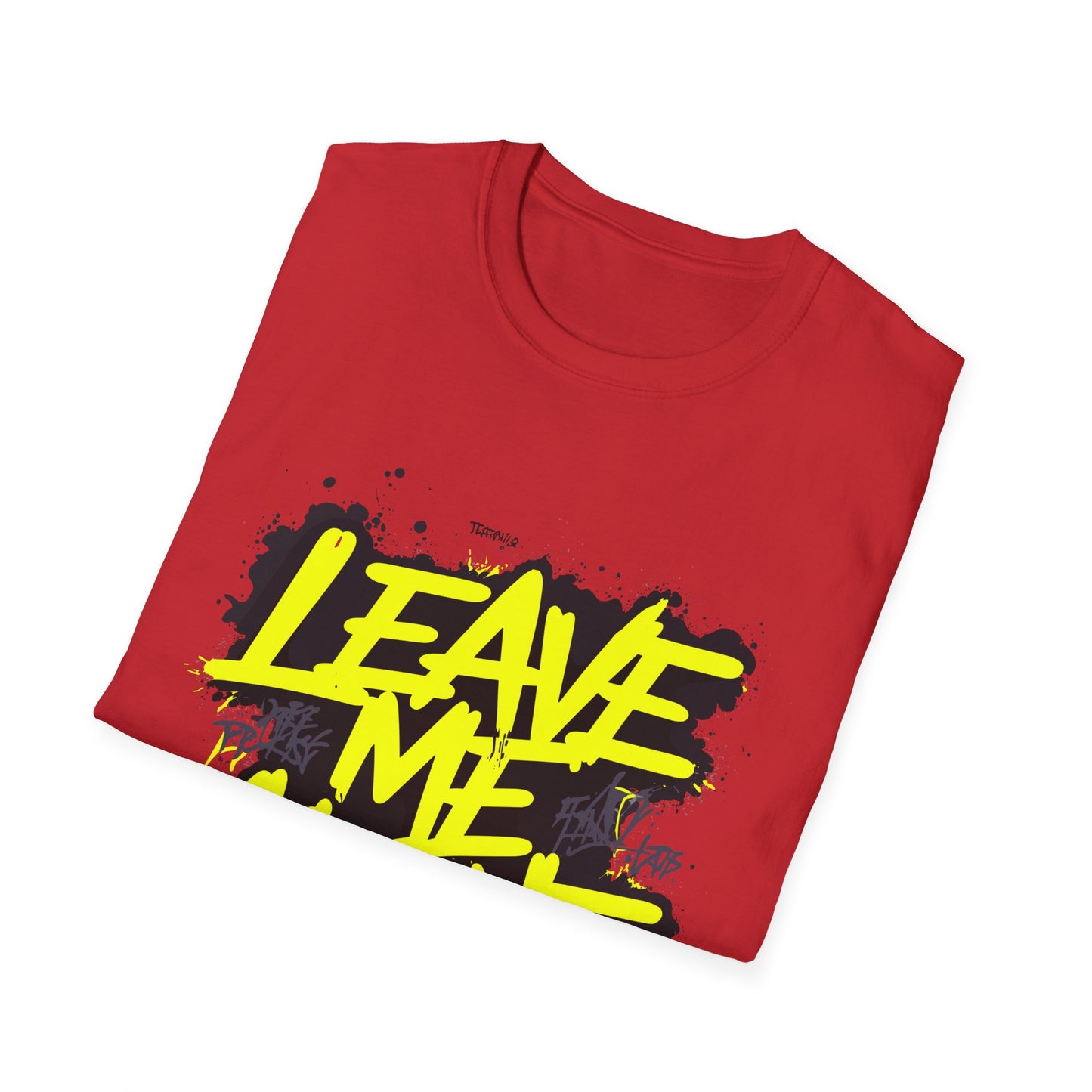 Unisex Softstyle T-Shirt with 'Leave Me Alone' Design - Funny Gift, Casual Wear, Relaxation, Self-Care, Gifts for Introverts