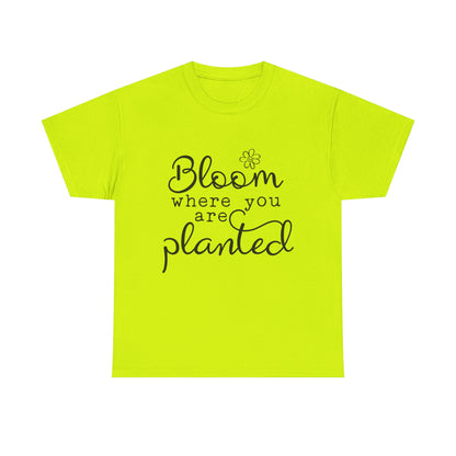Inspirational Bloom Tee - Unisex Heavy Cotton T-Shirt for Growth Mindset