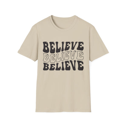 Believe Graphic Tee - Unisex Softstyle T-Shirt, Inspirational Shirt, Motivational Gift, Casual Wear, Everyday Style
