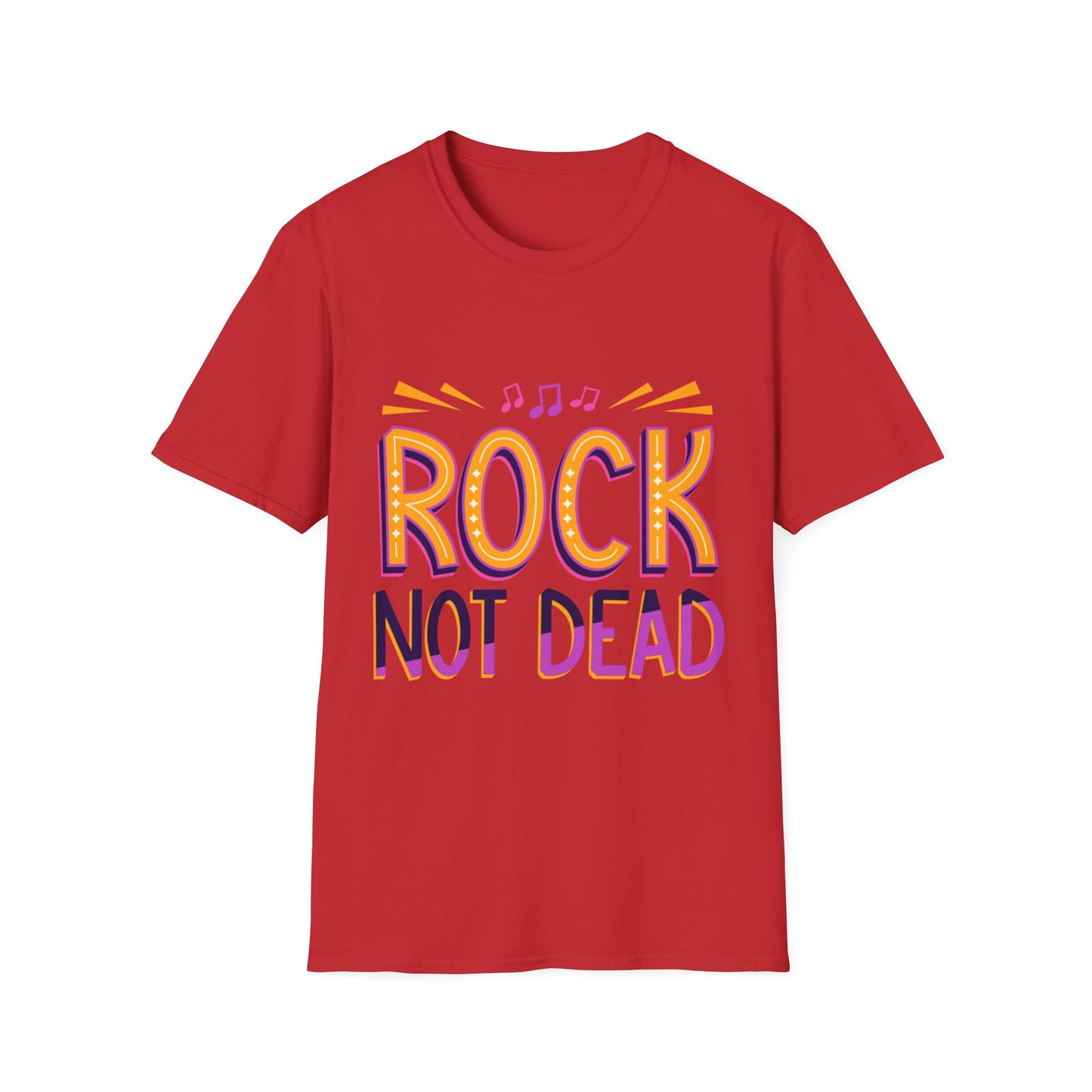 Rock Not Dead Unisex Softstyle T-Shirt | Music Lover Gift, Concert Apparel, Graphic Tee, Casual Wear, Festival Outfit