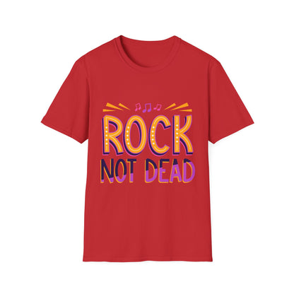 Rock Not Dead Unisex Softstyle T-Shirt | Music Lover Gift, Concert Apparel, Graphic Tee, Casual Wear, Festival Outfit