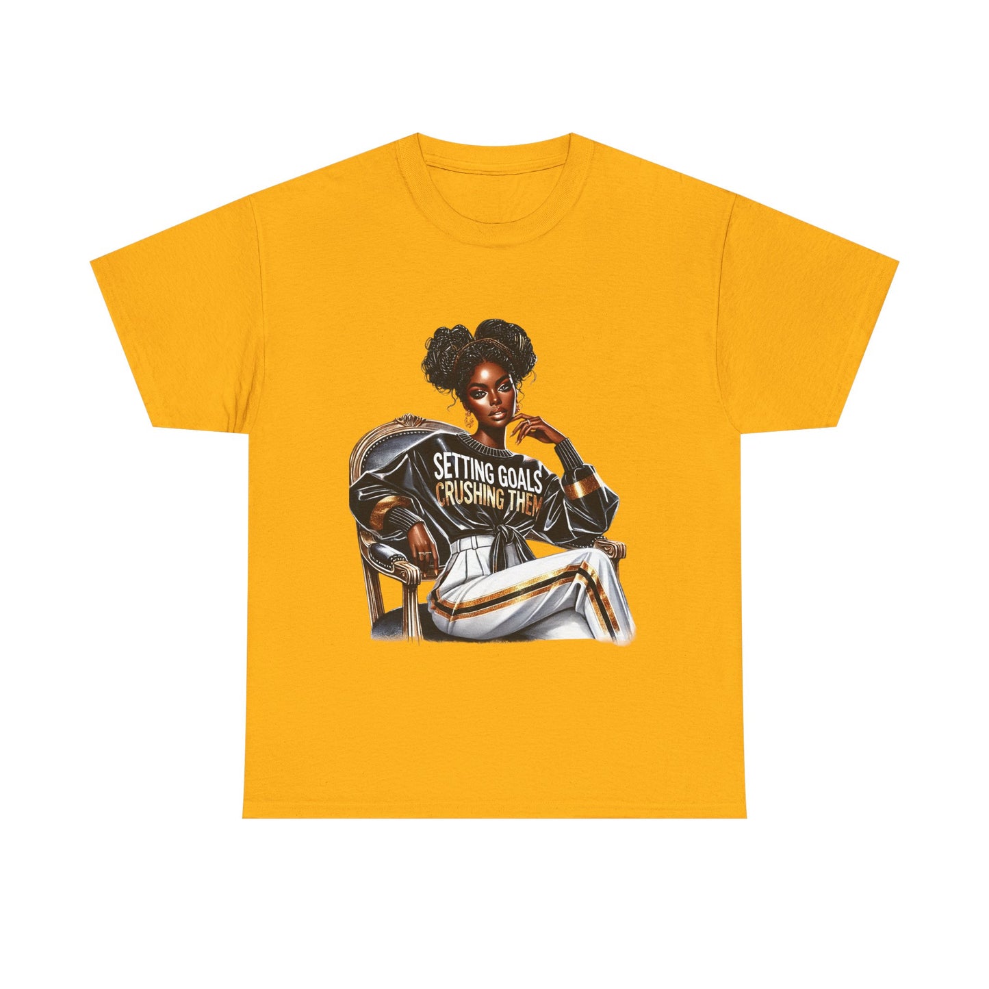 Motivational Tee - Setting Goals & Crushing Them - Unisex Heavy Cotton Shirt