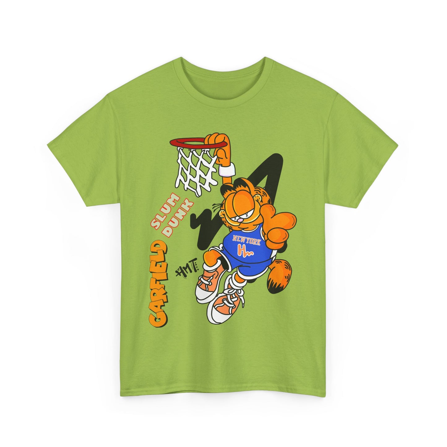 Garfield Basketball Unisex Heavy Cotton Tee - Fun Streetwear for Cat Lovers