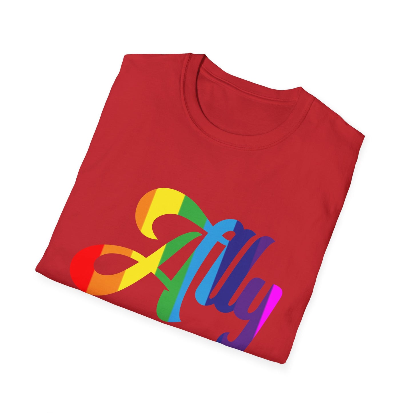 Pride Ally T-Shirt, Unisex Tee for LGBTQ+ Support, Softstyle Shirt for Everyday Wear, Gift for Allies
