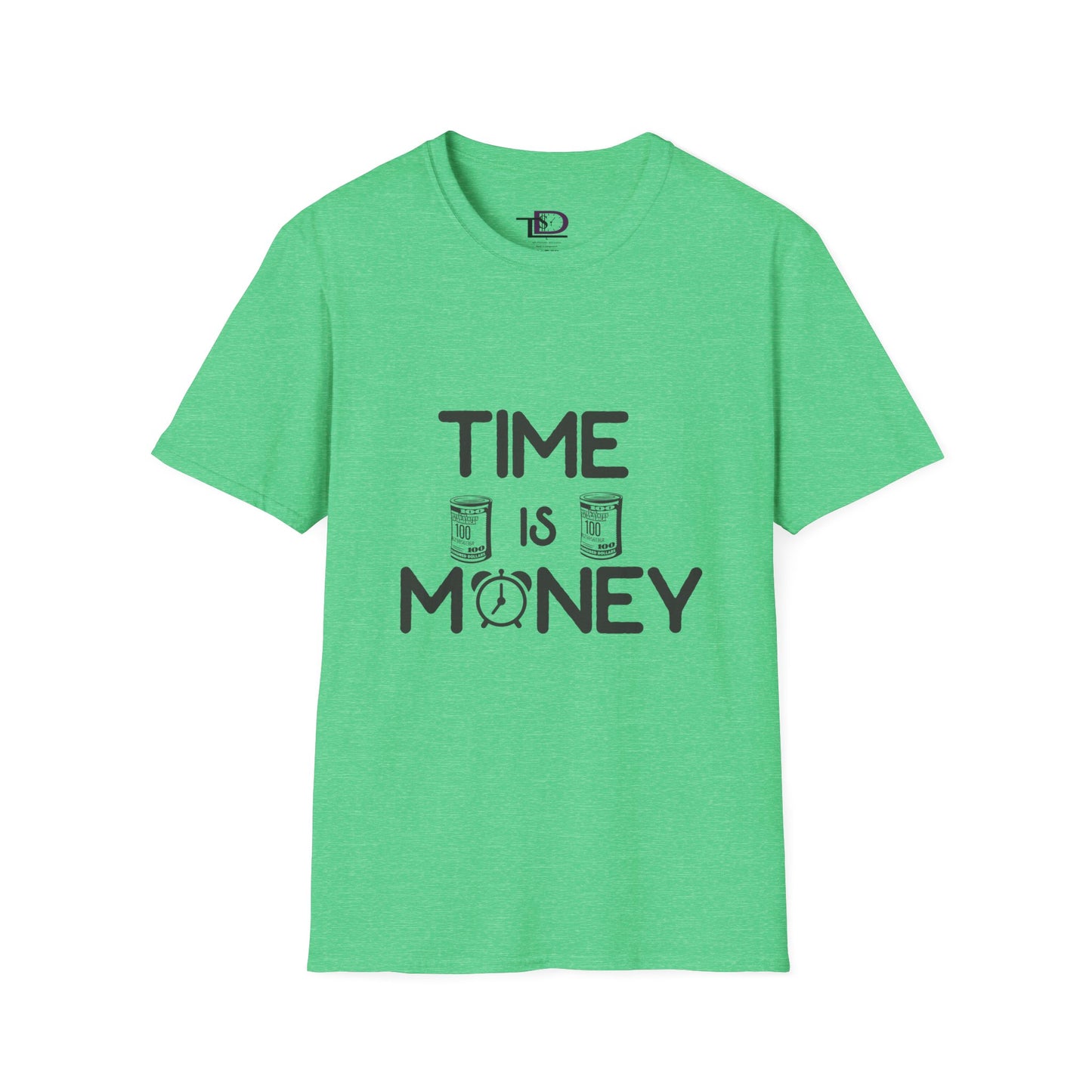 Inspirational Unisex Softstyle T-Shirt - "Time is Money" Statement Tee for Financial Motivators