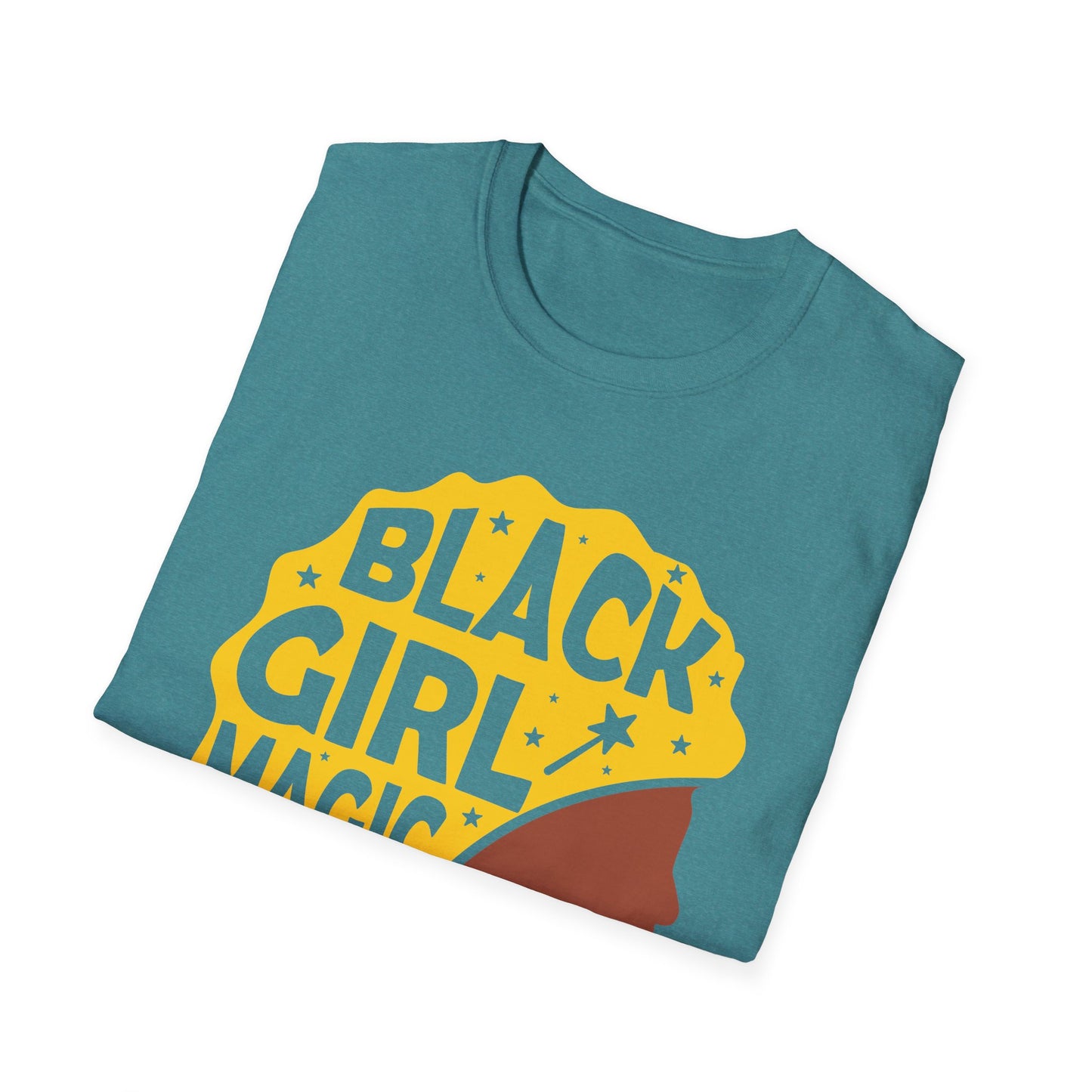 Empowerment Tee: Black Girl Magic Unisex Softstyle T-Shirt, Affirmation Shirt, Gift for Her, Inspirational Apparel, Cultural Pride Wear