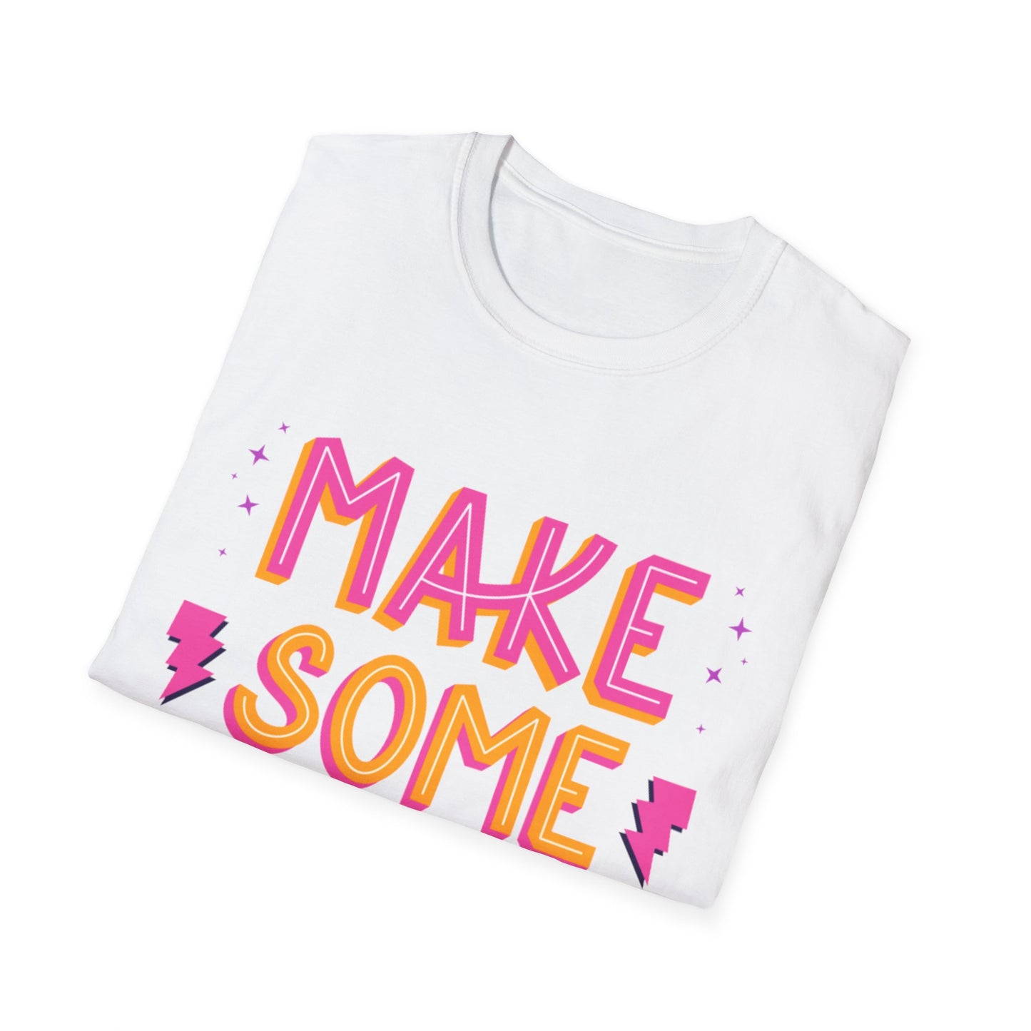 Make Some Noise Unisex Softstyle T-Shirt, Music Lovers Tee, Party Shirt, Gift for Friends, Festival Attire