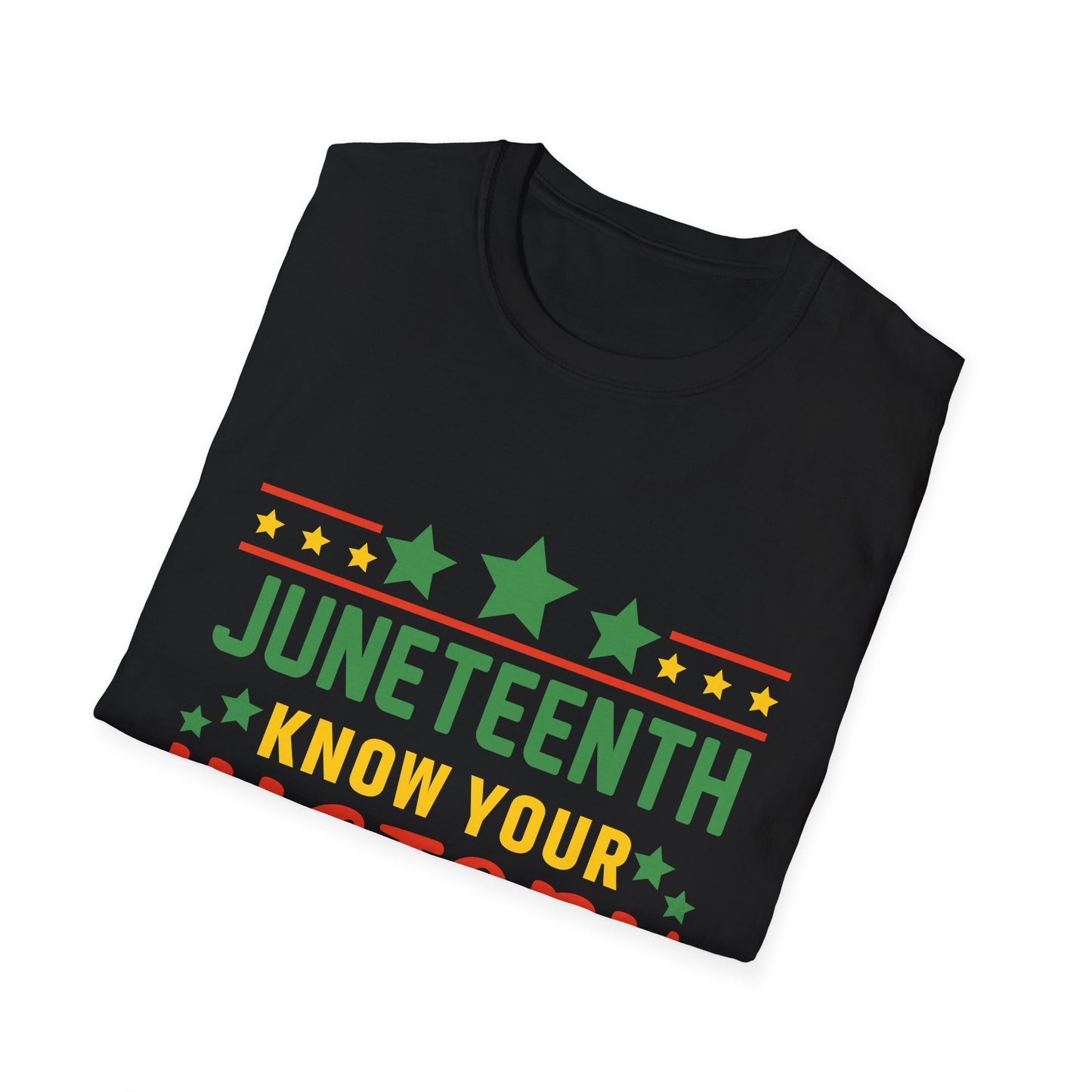 Juneteenth History T-Shirt, Unisex Softstyle Tee, Celebrate Freedom, Know Your History, Black History Month, Gift for Activists