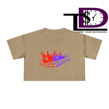 Royalty Queens Women's Crop Tee - Fun Summer Style, Casual Streetwear, Gift for Her, Festival Outfit, Vivid Crown Design