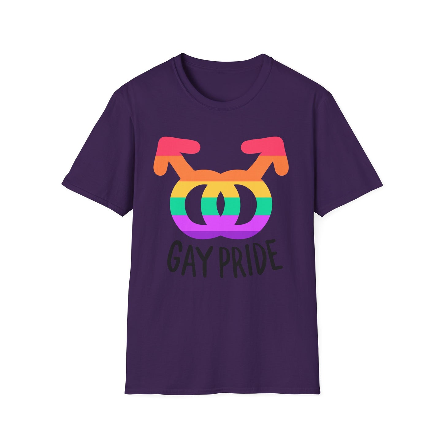 Gay Pride Unisex Softstyle T-Shirt | LGBTQ+ Pride Apparel, Festival Outfits, Gift for Allies, Rainbow Shirt