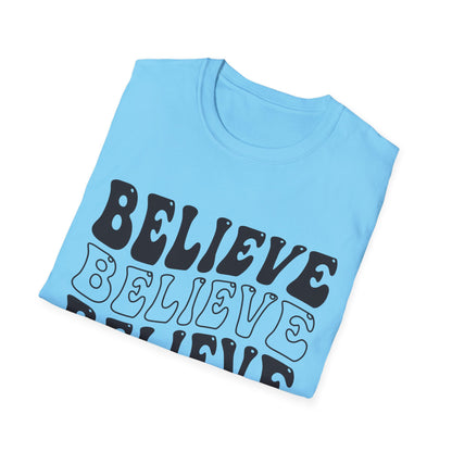 Believe Graphic Tee - Unisex Softstyle T-Shirt, Inspirational Shirt, Motivational Gift, Casual Wear, Everyday Style