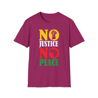 Justice No Peace T-Shirt | Unisex Softstyle Tee | Activism Apparel | Social Justice Gift | Orange Protest Shirt | Statement Tee