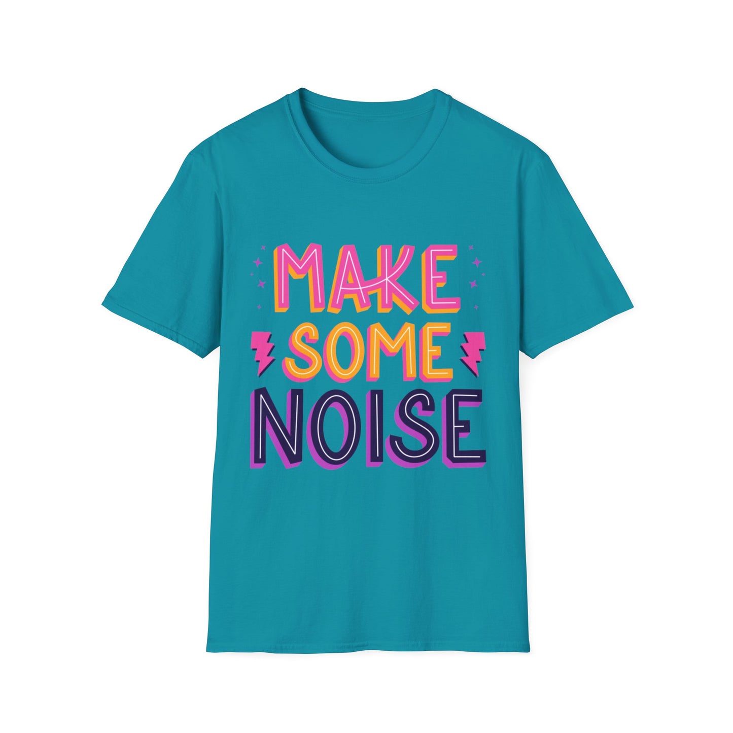 Make Some Noise Unisex Softstyle T-Shirt, Music Lovers Tee, Party Shirt, Gift for Friends, Festival Attire