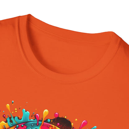 Colorful Drip Skull Unisex T-Shirt - Vibrant Graphic Tee for Art & Music Lovers