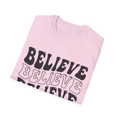 Believe Graphic Tee - Unisex Softstyle T-Shirt, Inspirational Shirt, Motivational Gift, Casual Wear, Everyday Style