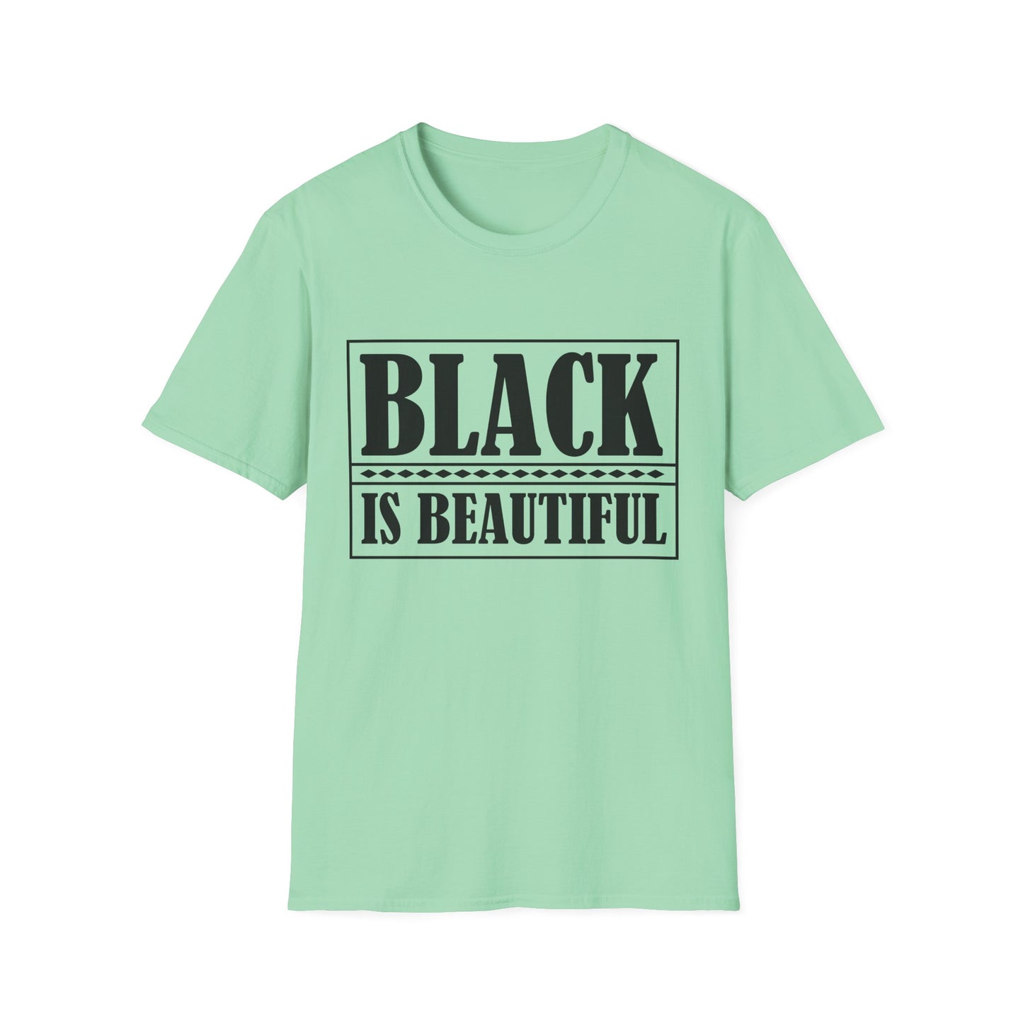 Unisex Softstyle T-Shirt, "Black is Beautiful" Tee, Affirmation Shirt, Everyday Wear, Gift for Activists, Comfort and Style