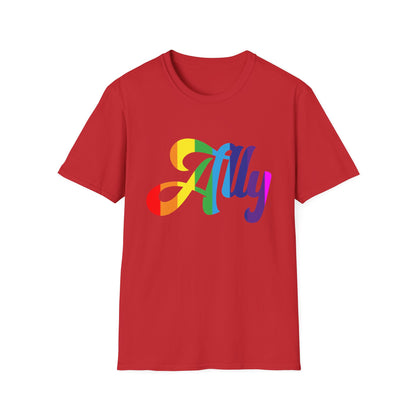 Pride Ally T-Shirt, Unisex Tee for LGBTQ+ Support, Softstyle Shirt for Everyday Wear, Gift for Allies