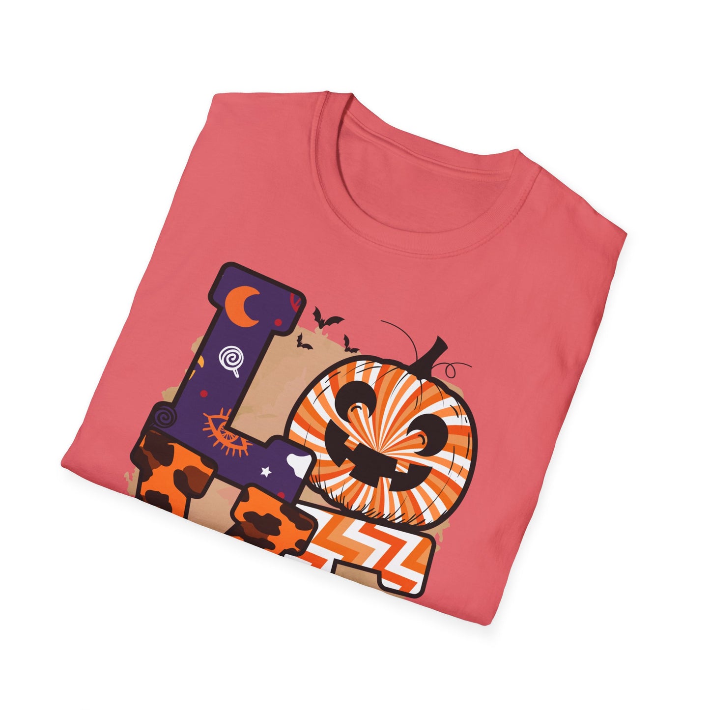 Halloween Love T-Shirt | Unisex Softstyle Tee for Fall | Spooky Season Apparel | Cute Halloween Shirt | Gift for Ghost Lovers