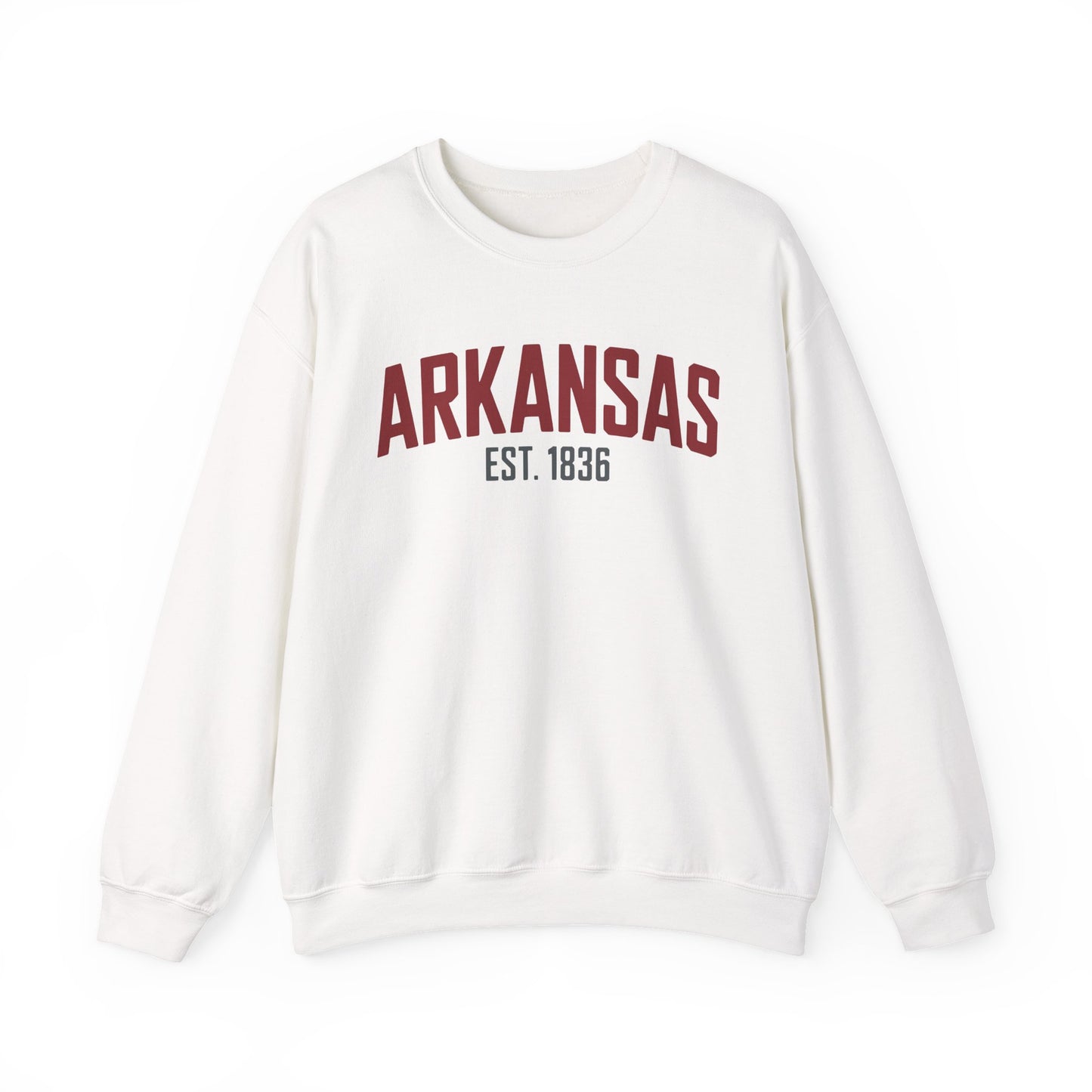 Arkansas Crewneck Sweatshirt – "Arkansas Est. 1836" Classic State Pullover