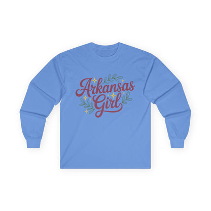 Arkansas Girl Long Sleeve Tee — Floral State Pride Shirt
