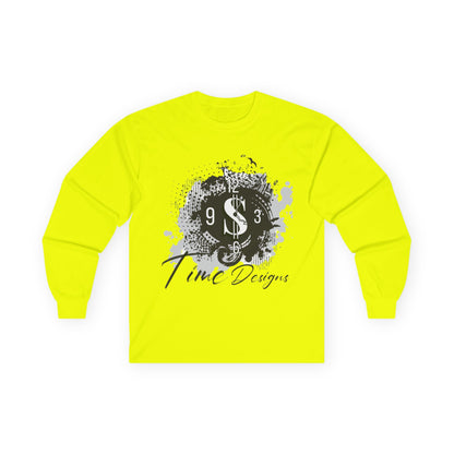 Stylish Unisex Long Sleeve Tee - Time Design with Dollar Sign
