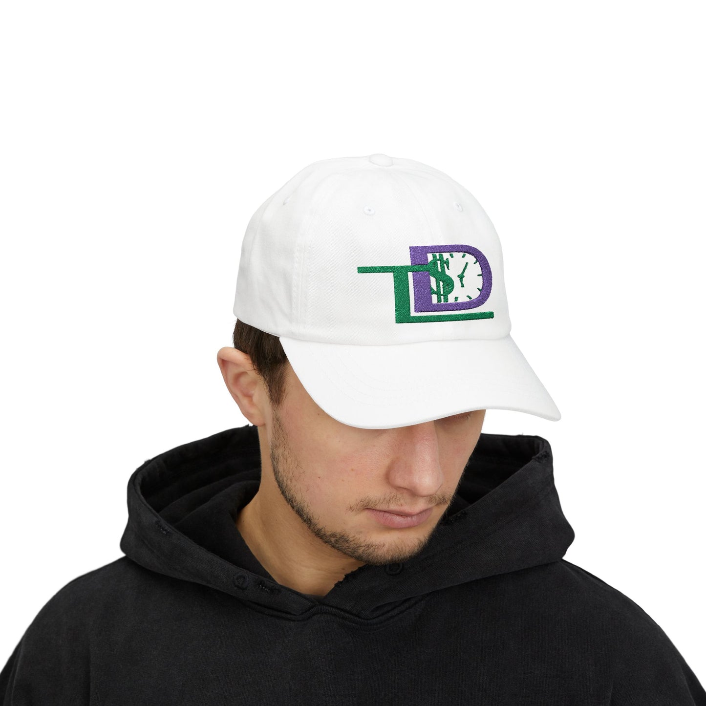 Classic Dad Cap with Dollar Clock Design, Stylish Baseball Hat for Dad, Gift for Father’s Day, Casual Cap for Every Occasion
